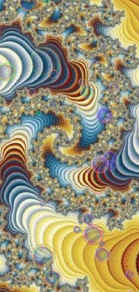 This live wallpaper features a stunning abstract pattern in foamy waves and sandy colours, inspired by fascinating fractals
