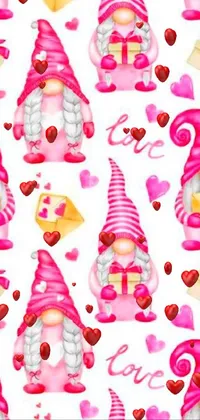 Bring a whimsical touch to your phone screen with Pink Gnome live wallpaper