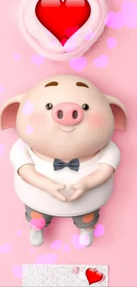 Get a cute live phone wallpaper with a trending pig design