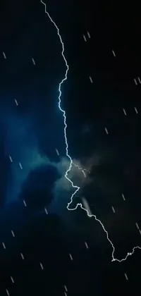 This live wallpaper for your phone features an electrifying moment with a lightning bolt striking a dark sky