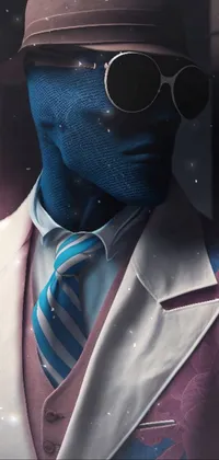 This phone live wallpaper features a close-up of a person in a suit and tie