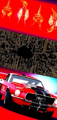 This dynamic live wallpaper for your phone features an exciting scene of a sports car racing along a track