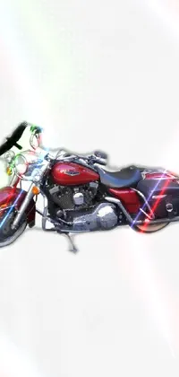 This stunning phone live wallpaper boasts a photorealistic drawing of a motorcycle against a white background, created using airbrush painting techniques