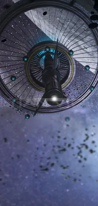 Transform your phone into a portal to outer space with this stunning live wallpaper! Featuring an intricately detailed space station floating amidst a captivating accretion disk, this wallpaper will captivate sci-fi fans of all ages