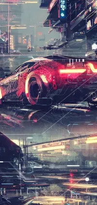 Experience the futuristic world of cyberpunk glamour with this stunning live wallpaper