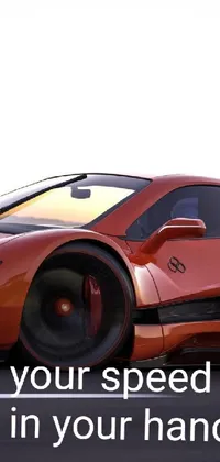 This live wallpaper showcases a dynamic 3D render of a red sports car driving down a winding road