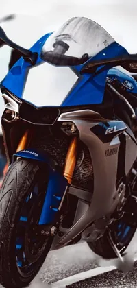This blue motorcycle live wallpaper adds a touch of elegance to your phone's background