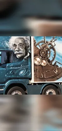 This live wallpaper showcases an intricately rendered airbrush painting of a truck inspired by street art