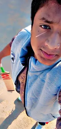 This captivating live wallpaper features a close-up shot of a skateboard and a person in action