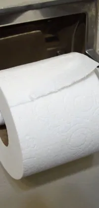 This phone live wallpaper captures a close-up of an everyday essential - a roll of toilet paper
