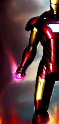 Marvel at the close-up design of the legendary Iron Man suit on your phone with this live wallpaper