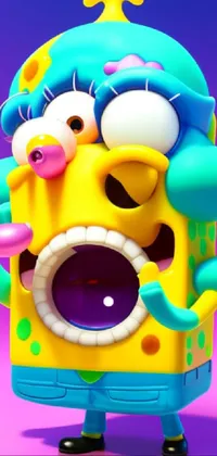 Get ready for some playful fun with this phone live wallpaper! Featuring a vibrant, digital art scene with a colorful toy on a purple background