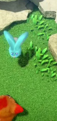 Toy Green Rabbit Live Wallpaper