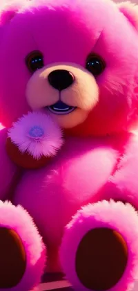 Download Cute Teddy Bear With Bag Wallpaper