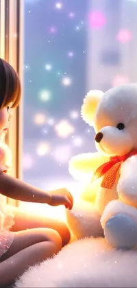 Teddy bear sale with girl wallpaper