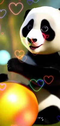Toy Panda Pink Live Wallpaper