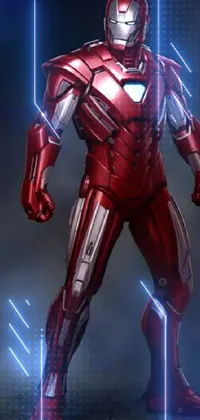 Get your phone screen pulsating with fiery superhero power with this dynamic live wallpaper featuring a concept art depiction of the classic Iron Man