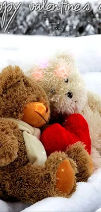 Share your love for someone special with the Two Teddy Bears Live Wallpaper