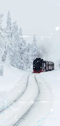 Train Sky Snow Live Wallpaper