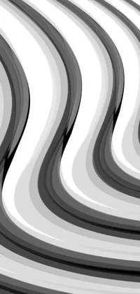 This live wallpaper features a black and white image of wavy lines set against a light grey background