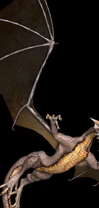 This live phone wallpaper features a detailed and immersive image of a dragon in flight