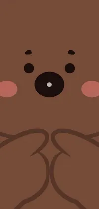 This cute and minimalist live wallpaper features a distressed brown teddy bear