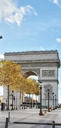 This phone live wallpaper showcases the iconic Arc de Triomphe in Paris, France