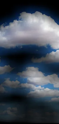 This live wallpaper showcases a plane soaring through a cloudy blue sky with layered stratocumulus clouds