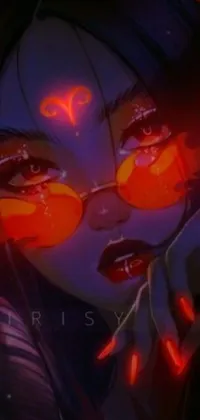 Embrace the edgy atmosphere of cyberpunk with this red-eyed phone live wallpaper