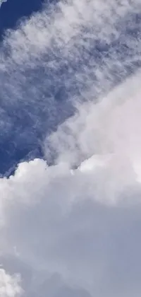 This phone live wallpaper features a plane flying through a cloudy blue sky, with a dragon-shaped cloud adding a unique touch to the scene