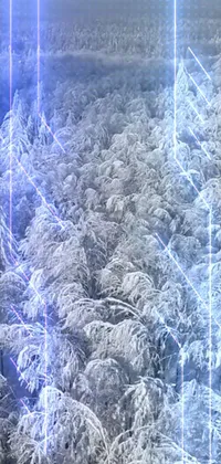 This live wallpaper features a stunning winter forest scene adorned with snow-covered trees, lightning, and an impressive electricity coil