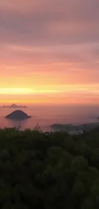 Experience the serene beauty of an ocean sunset as you unlock your phone with this live wallpaper