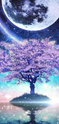 Tree Painting Sky Live Wallpaper