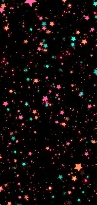 This live wallpaper for phones displays a beautiful digital art of stars set against a dark background
