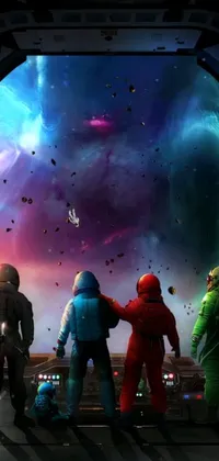 This is a stunning live wallpaper for your phone, featuring a colorful, space-themed design
