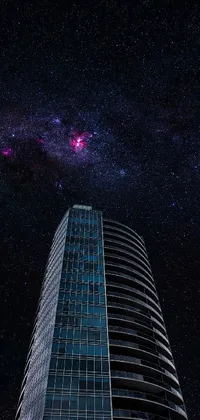 Get lost in the stunning digital art of this live wallpaper! Immerse yourself in a futuristic city scene, featuring a towering, sleek skyscraper as its centerpiece
