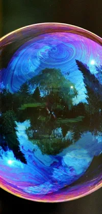 Tree World Electric Blue Live Wallpaper