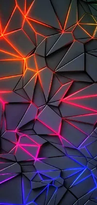 Create a striking and vivid phone live wallpaper designed with geometric abstract art by Android Jones
