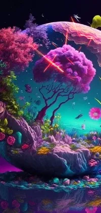 Underwater Purple Organism Live Wallpaper