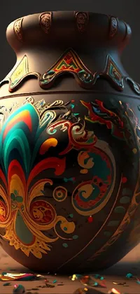 This live wallpaper for your phone showcases a gorgeous vase sitting on a confetti-covered table