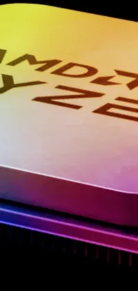 This phone live wallpaper features a close-up shot of a purple and orange computer processor with the words AMD Ryzen