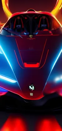 Get revved up with this stunning phone live wallpaper of a futuristic red and blue sports car