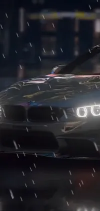 Get ready to add a stunning live wallpaper to your phone! Immerse yourself in an incredible experience with this hyper-realistic car driving in the rain at night