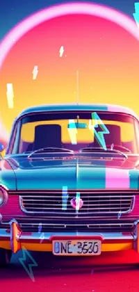 retro classic with sunset  Live Wallpaper