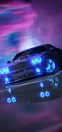 The muscle car phone live wallpaper is a breathtaking depiction of a speedy vehicle on the move
