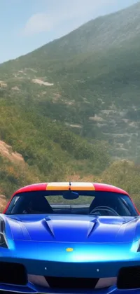 Experience the thrill of the road with this stunning blue and yellow sports car live wallpaper