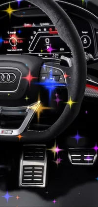 Get a captivating close-up view of a car interior with this phone live wallpaper