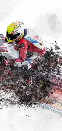 Drive into an adrenaline rush with this phone live wallpaper featuring a red motorcycle rider