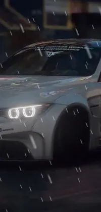 Experience the rush of driving in the pouring rain with this high-quality live wallpaper