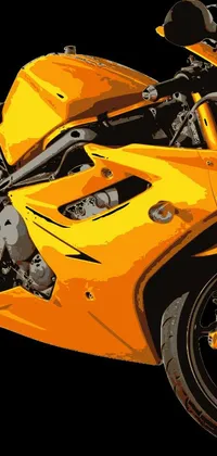 This motorcycle live wallpaper offers a stunning digital art display portraying a motorcycle amidst yellow mechanical details